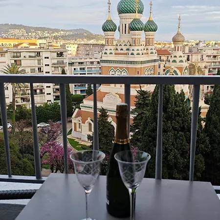 3p 72m2 Climatise Vue Exceptionnelle Cathedrale St Nicolas Et Διαμέρισμα Νίκαια